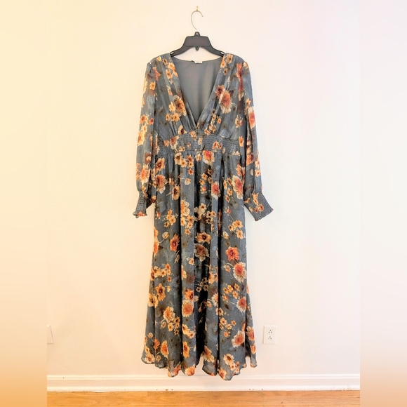 Baltic Born Dresses & Skirts - Baltic Born Slate + Rust Floral Olivia Maxi Dress